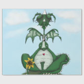 ヨーギおもしろいドラゴン絵画ズ ラッピングペーパー (フラット)