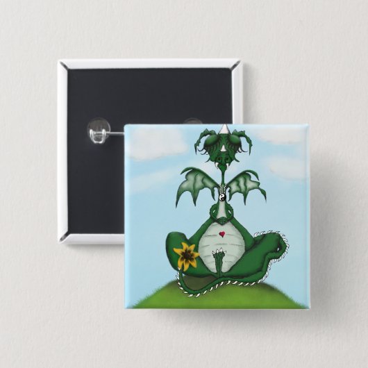 ヨーギおもしろいドラゴン絵画ズ 缶バッジ (正面&裏面)