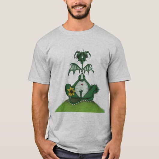 ヨーギおもしろいドラゴン絵画ズ Tシャツ (正面)