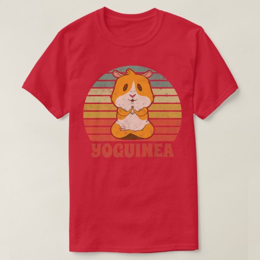 ヨーギニアかわいいモルモット齧歯動物ペットヨガメディテーション Tシャツ (デザイン正面)