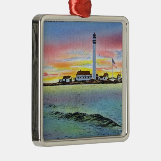 ヨークからの利益の島そして灯台の眺め メタルオーナメント (右)