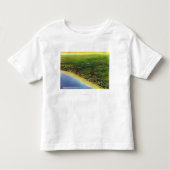 ヨークのビーチのロングビーチの空中写真 トドラーTシャツ (正面)