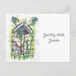 ヨークの市壁 水彩のポストカード ポストカード