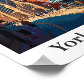 ヨークイングランドトラベルヴィンテージイラストレーション ポスター (角)