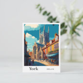 ヨークイングランドトラベルヴィンテージイラストレーション ポストカード (スタンド正面)