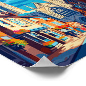 ヨークイングランドヴィンテージ旅行イラストレーション ポスター (角)