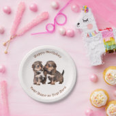 ヨークシャのかわいい子犬 ペーパープレート (パーティー)