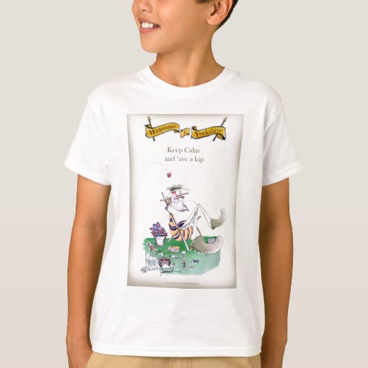 ヨークシャの歴史的なコオロギは「calmを保ちます tシャツ (正面)