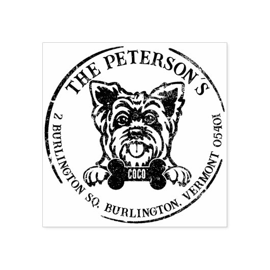 ヨークシャカスタムイファミリー差出人住所 ラバースタンプ (インプリント)