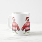 ヨークシャテリアのクリスマス 丑いセーター コーヒーマグカップ (正面左)