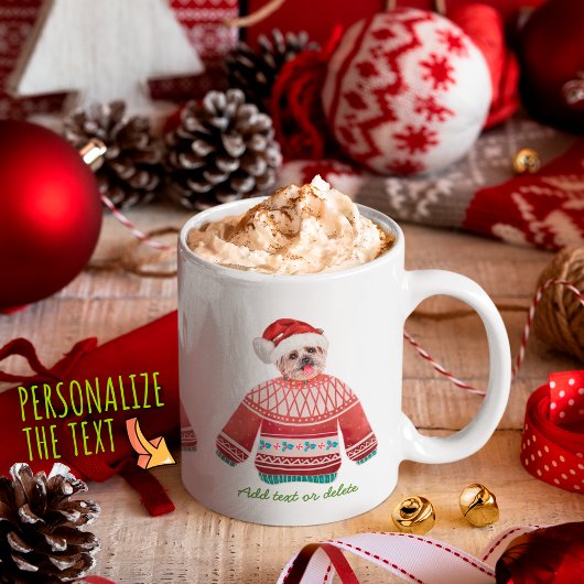 ヨークシャテリアのクリスマス 丑いセーター コーヒーマグカップ