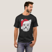ヨークシャテリアのサンタ犬 クリス ヨーキー 可愛い Tシャツ (正面フル)
