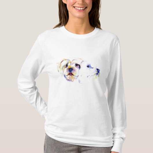 ヨークシャテリアのスケッチのTシャツ Tシャツ (正面)