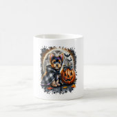 ヨークシャテリアのハロウィンスクエア コーヒーマグカップ (中央)