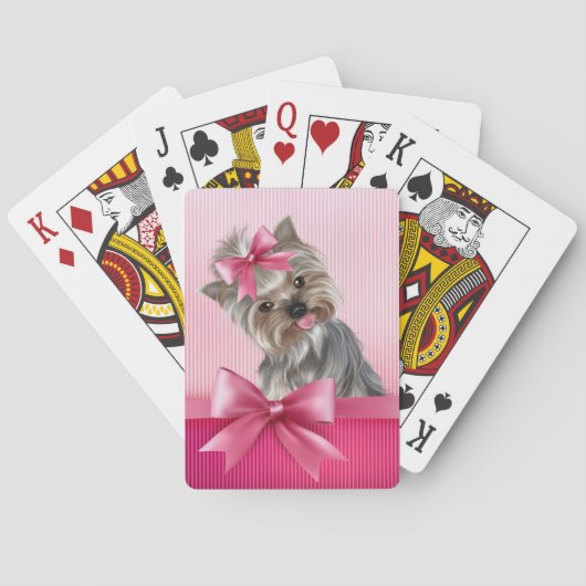 ヨークシャテリアのピンクのプリンセスのヨークシャーテリアの小犬 トランプ (裏面)
