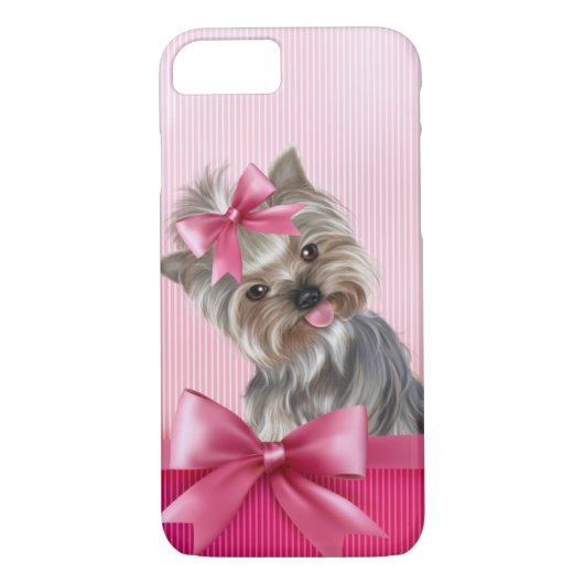 ヨークシャテリアのピンクのプリンセスのヨークシャーテリアの小犬 Case-Mate iPhoneケース (裏面)