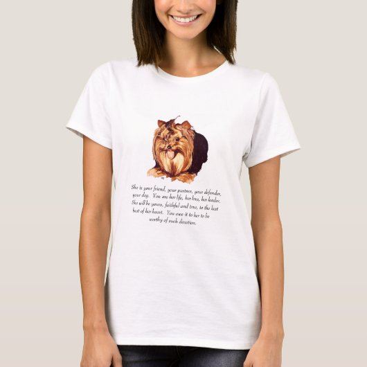 ヨークシャテリアのメス 遺品 Tシャツ (正面)