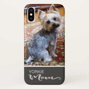ヨークシャテリアのヨークシャーテリアのお母さんはあなたの犬の写真を加えます iPhone X ケース