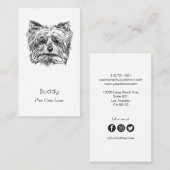 ヨークシャテリアのヴィンテージの名刺-黒 名刺 (正面/裏面)