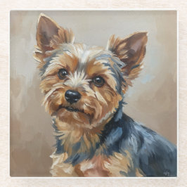 ヨークシャテリアの印象派アート コースター