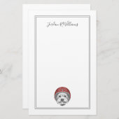 ヨークシャテリアの向こう見ずは|あなたの名前を加えます 便箋 (正面/裏面)