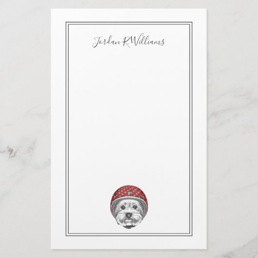 ヨークシャテリアの向こう見ずは|あなたの名前を加えます 便箋 (正面)