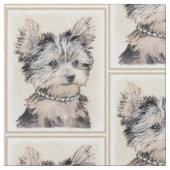 ヨークシャテリアの子犬の絵画元の犬の芸術 ファブリック (クローズアップ)