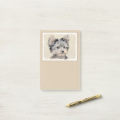 ヨークシャテリアの子犬の絵画元の犬の芸術 ポストイット (デスク上)
