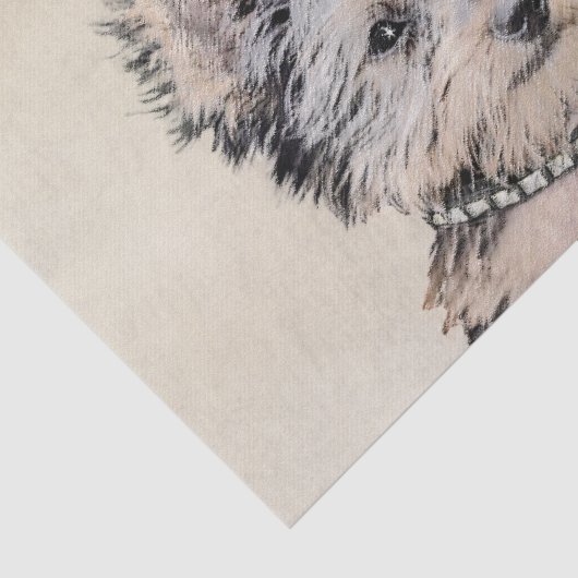 ヨークシャテリアの子犬の絵画元の犬の芸術 薄葉紙 (詳細)