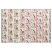 ヨークシャテリアの絵画-かわいい元の犬の芸術 ファブリック (ファットクウォーター)