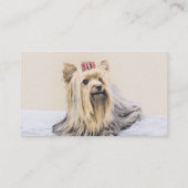 ヨークシャテリアの絵画-かわいい元の犬の芸術 名刺 (裏面)