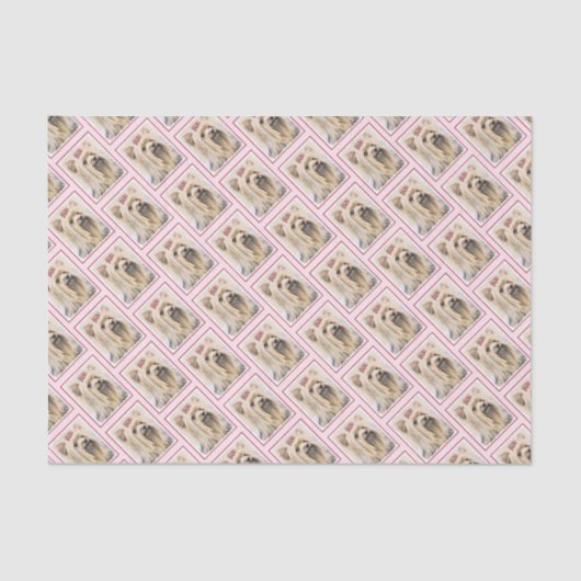 ヨークシャテリアの絵画-かわいい元の犬の芸術 薄葉紙 (正面)