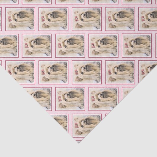 ヨークシャテリアの絵画-かわいい元の犬の芸術 薄葉紙 (詳細)