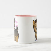 ヨークシャテリア愛(弓が付いている短い髪) ツートーンマグカップ (中央)