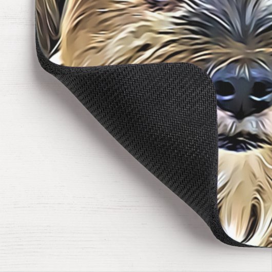 ヨークシャテリア犬のデジタルかわいい芸術 マウスパッド (コーナー)