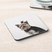 ヨークシャテリア犬のポートレート コースター (左側)