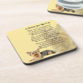 ヨークシャテリア犬-友人の詩のコースター コースター (左側)