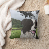 ヨークシャーのシーンに対する白黒のコリー クッション (ブランケット)