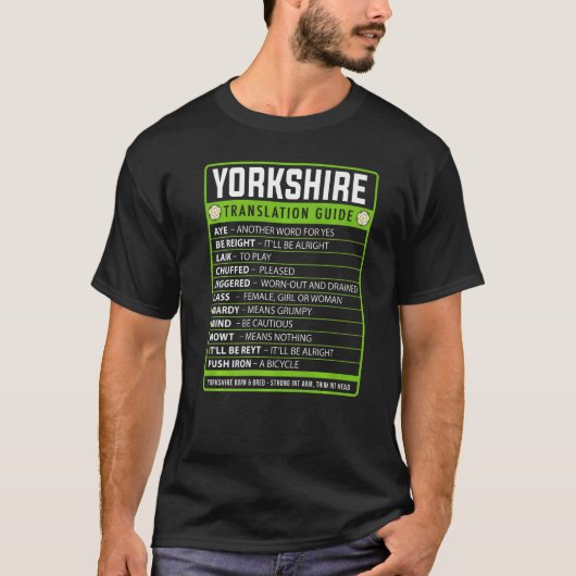 ヨークシャーのスラングアイデア翻訳ガイド プラウドヨークス Tシャツ (正面)