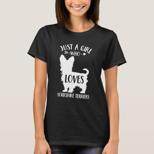 ヨークシャーのテリアを愛する女の子だけの犬 Tシャツ (正面)