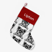 ヨークシャーのテリア犬カスタマイズ靴下犬靴下 スモールクリスマスストッキング (正面 (吊り時))