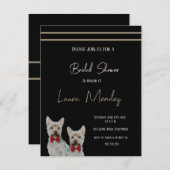 ヨークシャーのテリア犬ブライダルシャワー招待 (正面/裏面)