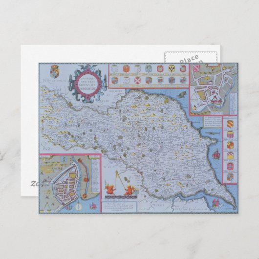 ヨークシャーの北と東の地方 ポストカード (正面/裏面)