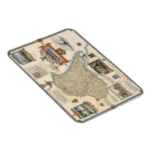 ヨークシャーの地図:イーストライディング マグネット (右側)