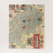 ヨークシャーの地図：ウエストライディング ジグソーパズル (縦)