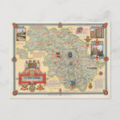 ヨークシャーの地図:ウエストライディング ポストカード (正面)