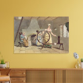 「ヨークシャーの衣装」から女が紡ぐ キャンバスプリント (インサイチュ (リビング))