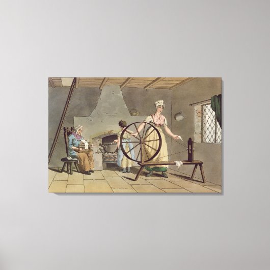 「ヨークシャーの衣装」から女が紡ぐ キャンバスプリント (正面)