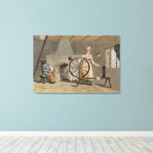 「ヨークシャーの衣装」から女が紡ぐ キャンバスプリント (インサイチュ (ウッドフロア))