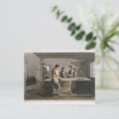 『ヨークシャーの衣装』の版画の洋装屋 ポストカード (スタンド正面)